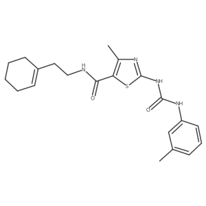 N-(2-(cyclohex-1-en-1-yl)ethyl)-4-methyl-2-(3-(m-tolyl)ureido)thiazole-5-carboxamide Structure