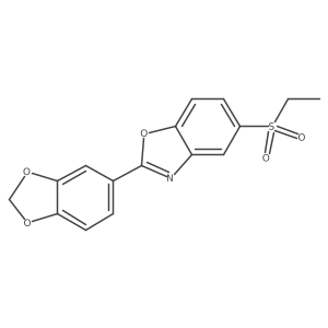 2-(1,3-Benzodioxol-5-yl)-5-ethylsulfonyl-1,3-benzoxazole结构式