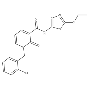 1-(2-chlorobenzyl)-N-(5-(ethylthio)-1,3,4-thiadiazol-2-yl)-2-oxo-1,2-dihydropyridine-3-carboxamide Structure