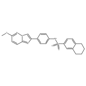 N-(4-(6-methoxyimidazo[1,2-b]pyridazin-2-yl)phenyl)-5,6,7,8-tetrahydronaphthalene-2-sulfonamide结构式