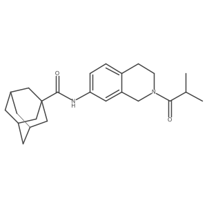 N-[2-(2-methylpropanoyl)-1,2,3,4-tetrahydroisoquinolin-7-yl]adamantane-1-carboxamide Structure