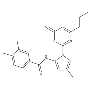3,4-dimethyl-N-(3-methyl-1-(6-oxo-4-propyl-1,6-dihydropyrimidin-2-yl)-1H-pyrazol-5-yl)benzamide Structure