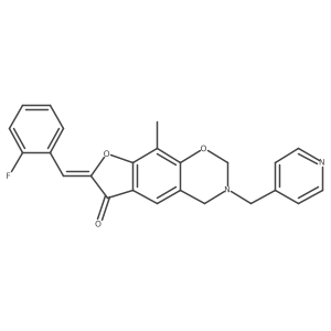 (7Z)-7-(2-fluorobenzylidene)-9-methyl-3-(pyridin-4-ylmethyl)-3,4-dihydro-2H-furo[3,2-g][1,3]benzoxazin-6(7H)-one Structure