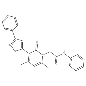 2-(4,6-dimethyl-2-oxo-3-(3-phenyl-1,2,4-oxadiazol-5-yl)pyridin-1(2H)-yl)-N-phenylacetamide Structure