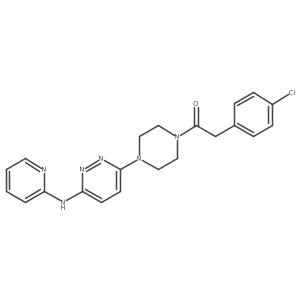 2-(4-Chlorophenyl)-1-(4-(6-(pyridin-2-ylamino)pyridazin-3-yl)piperazin-1-yl)ethanone结构式