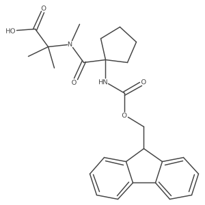 2-{1-[1-({[(9H-fluoren-9-yl)methoxy]carbonyl}amino)cyclopentyl]-N-methylformamido}-2-methylpropanoic acid结构式
