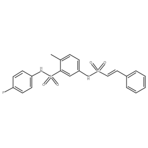 N-(4-fluorophenyl)-2-methyl-5-(2-phenylethenesulfonamido)benzene-1-sulfonamide结构式