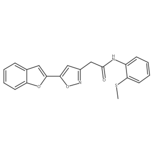 2-(5-(benzofuran-2-yl)isoxazol-3-yl)-N-(2-(methylthio)phenyl)acetamide结构式
