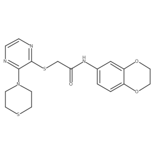 N-(2,3-dihydro-1,4-benzodioxin-6-yl)-2-{[3-(thiomorpholin-4-yl)pyrazin-2-yl]sulfanyl}acetamide结构式