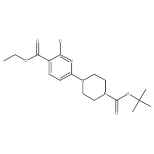 4-(6-Chloro-5-ethoxycarbonyl-pyridin-2-yl)-piperazine-1-carboxylic acid tert-butyl ester Structure