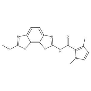 1,4-dimethyl-N-(7-(methylthio)benzo[1,2-d:4,3-d']bis(thiazole)-2-yl)-1H-pyrazole-5-carboxamide Structure
