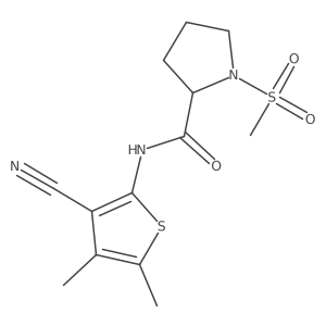 N-(3-cyano-4,5-dimethylthiophen-2-yl)-1-(methylsulfonyl)pyrrolidine-2-carboxamide结构式