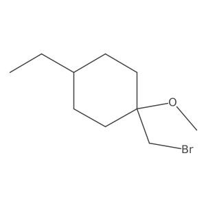 1-(Bromomethyl)-4-ethyl-1-methoxycyclohexane结构式
