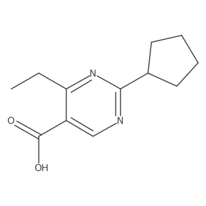 2-Cyclopentyl-4-ethylpyrimidine-5-carboxylic acid结构式