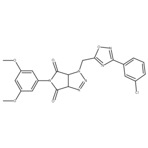 1-((3-(3-chlorophenyl)-1,2,4-oxadiazol-5-yl)methyl)-5-(3,5-dimethoxyphenyl)-1,6a-dihydropyrrolo[3,4-d][1,2,3]triazole-4,6(3aH,5H)-dione结构式