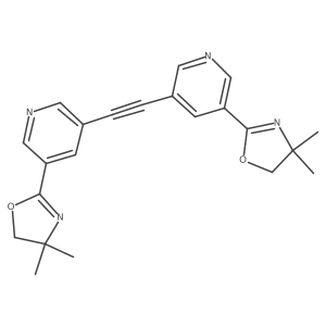 1,2-Bis(5-(4,4-dimethyl-4,5-dihydrooxazol-2-yl)pyridin-3-yl)ethyne结构式