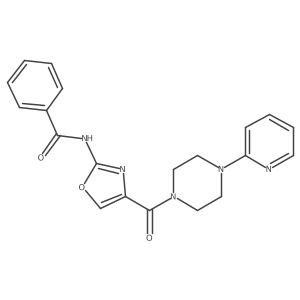 N-(4-(4-(pyridin-2-yl)piperazine-1-carbonyl)oxazol-2-yl)benzamide结构式