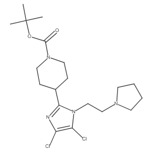 tert-butyl 4-(4,5-dichloro-1-(2-(pyrrolidin-1-yl)ethyl)-1H-imidazol-2-yl)piperidine-1-carboxylate Structure