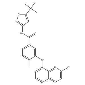 N-(5-tert-butyl-1,2-oxazol-3-yl)-3-[(6-chloropyrido[3,2-d]pyrimidin-4-yl)amino]-4-methylbenzamide结构式