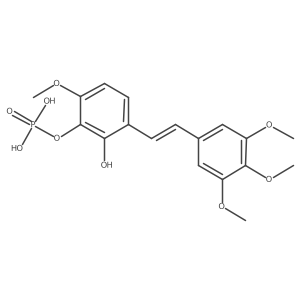 1,2-Benzenediol, 3-methoxy-6-[(1Z)-2-(3,4,5-trimethoxyphenyl)ethenyl]-, 2-(dihydrogen phosphate)结构式
