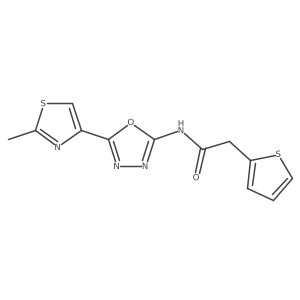 N-(5-(2-methylthiazol-4-yl)-1,3,4-oxadiazol-2-yl)-2-(thiophen-2-yl)acetamide Structure