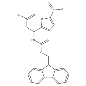 (3S)-3-({[(9H-fluoren-9-yl)methoxy]carbonyl}amino)-3-(5-nitrofuran-2-yl)propanoic acid Structure