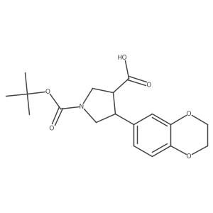 1-[(Tert-butoxy)carbonyl]-4-(2,3-dihydro-1,4-benzodioxin-6-yl)pyrrolidine-3-carboxylic acid Structure