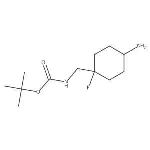 tert-Butyl ((4-amino-1-fluorocyclohexyl)methyl)carbamate结构式