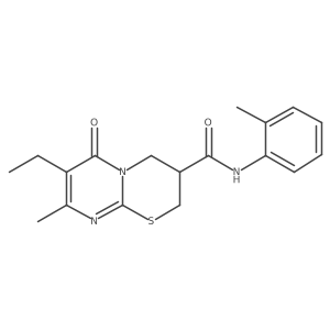 7-ethyl-8-methyl-6-oxo-N-(o-tolyl)-2,3,4,6-tetrahydropyrimido[2,1-b][1,3]thiazine-3-carboxamide结构式