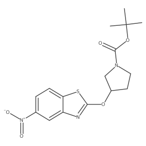 tert-Butyl 3-((5-nitrobenzo[d]thiazol-2-yl)oxy)pyrrolidine-1-carboxylate结构式
