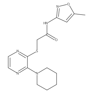 N-(5-Methyl-1,2-oxazol-3-YL)-2-{[3-(piperidin-1-YL)pyrazin-2-YL]sulfanyl}acetamide结构式
