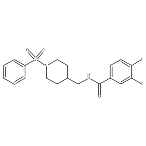 3,4-difluoro-N-((1-(pyridin-3-ylsulfonyl)piperidin-4-yl)methyl)benzamide结构式