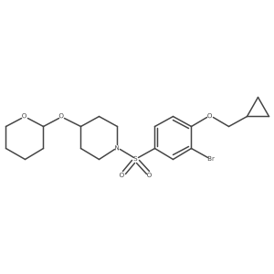 1-((3-Bromo-4-(cyclopropylmethoxy)phenyl)sulfonyl)-4-((tetrahydro-2H-pyran-2-yl)oxy)piperidine结构式