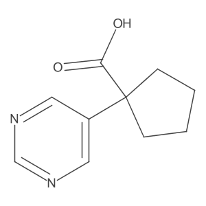 1-Pyrimidin-5-ylcyclopentane-1-carboxylic acid结构式
