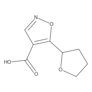 5-(Oxolan-2-yl)-1,2-oxazole-4-carboxylic acid结构式