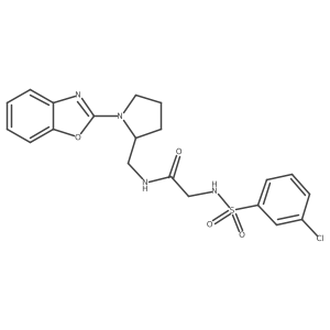 N-((1-(benzo[d]oxazol-2-yl)pyrrolidin-2-yl)methyl)-2-(3-chlorophenylsulfonamido)acetamide Structure