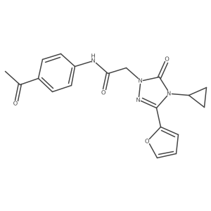 N-(4-acetylphenyl)-2-(4-cyclopropyl-3-(furan-2-yl)-5-oxo-4,5-dihydro-1H-1,2,4-triazol-1-yl)acetamide Structure