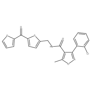 3-(2-chlorophenyl)-N-((5-(furan-2-carbonyl)thiophen-2-yl)methyl)-5-methylisoxazole-4-carboxamide结构式