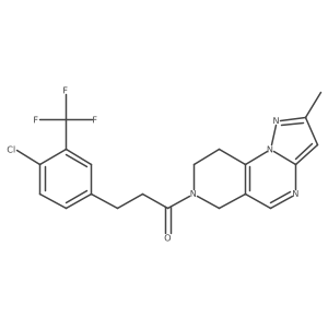 3-(4-chloro-3-(trifluoromethyl)phenyl)-1-(2-methyl-8,9-dihydropyrazolo[1,5-a]pyrido[3,4-e]pyrimidin-7(6H)-yl)propan-1-one结构式