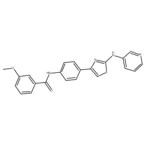 3-methoxy-N-(4-(2-(pyridin-3-ylamino)thiazol-4-yl)phenyl)benzamide结构式