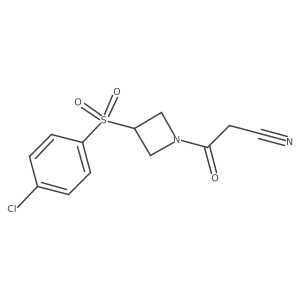 3-(3-((4-Chlorophenyl)sulfonyl)azetidin-1-yl)-3-oxopropanenitrile结构式