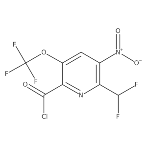 2-(Difluoromethyl)-3-nitro-5-(trifluoromethoxy)pyridine-6-carbonyl chloride Structure