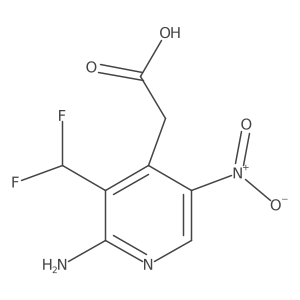2-(2-Amino-3-(difluoromethyl)-5-nitropyridin-4-yl)acetic acid Structure