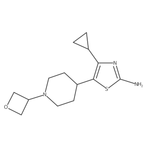 4-Cyclopropyl-5-[1-(oxetan-3-yl)piperidin-4-yl]-1,3-thiazol-2-amine结构式