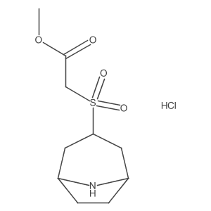 Methyl 2-(8-azabicyclo[3.2.1]octane-3-sulfonyl)acetate hydrochloride结构式