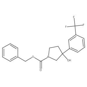 Benzyl 3-hydroxy-3-[3-(trifluoromethyl)phenyl]pyrrolidine-1-carboxylate结构式