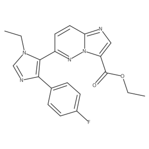 Ethyl 6-(1-ethyl-4-(4-fluorophenyl)-1H-imidazol-5-yl)imidazo[1,2-b]pyridazine-3-carboxylate结构式
