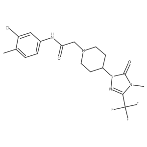 N-(3-chloro-4-methylphenyl)-2-(4-(4-methyl-5-oxo-3-(trifluoromethyl)-4,5-dihydro-1H-1,2,4-triazol-1-yl)piperidin-1-yl)acetamide Structure
