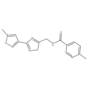 6-methyl-N-((3-(5-methylisoxazol-3-yl)-1,2,4-oxadiazol-5-yl)methyl)nicotinamide Structure