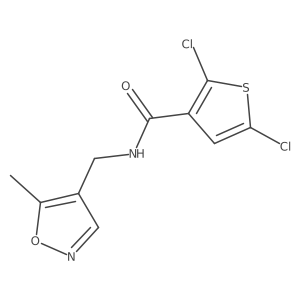 2,5-dichloro-N-((5-methylisoxazol-4-yl)methyl)thiophene-3-carboxamide结构式